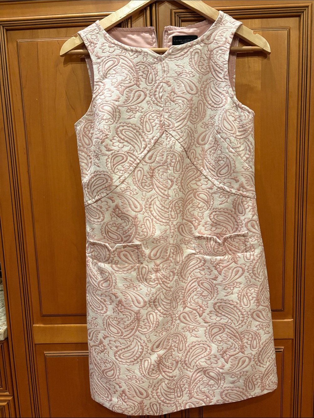 Victoria Beckham for Target Blush Pink Paisley Jacquard Sleeveless Dress